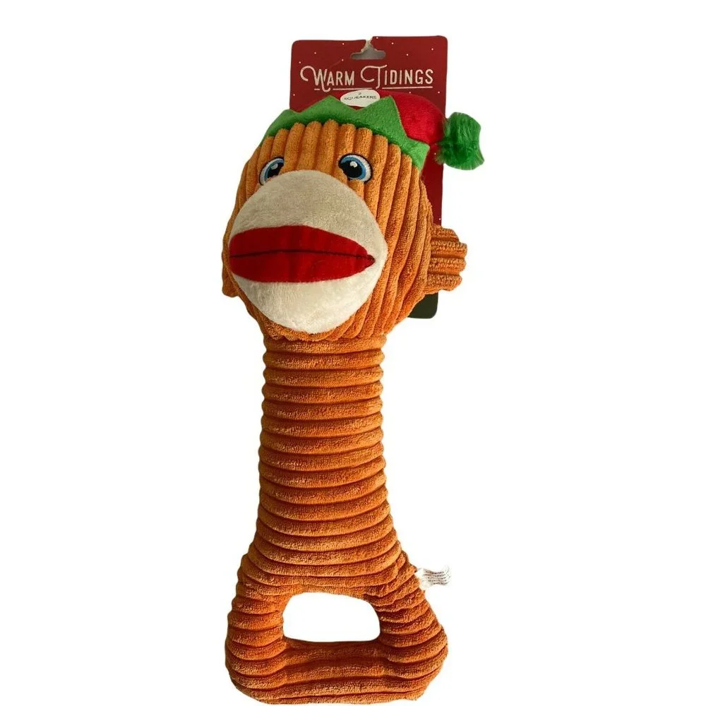 Dog Toys Pet Supplies Monkey Squeak 2 Squeaker Orange Santa Hat Red Lips 16